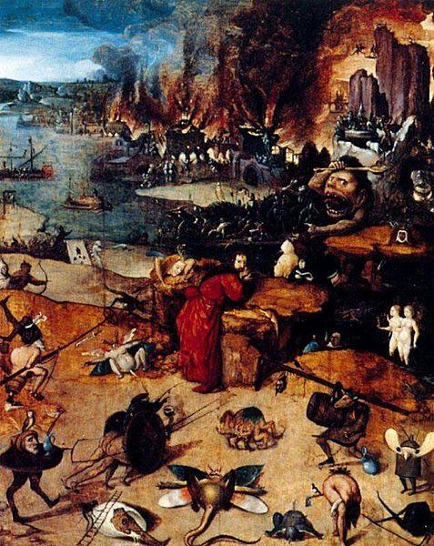 Hieronymus Bosch The Temptation of Saint Anthony. France oil painting art